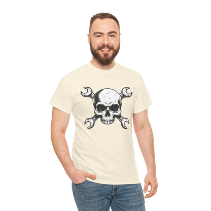 Mechanic Skull Tee — Wrench Crossbones Graphic T-Shirt