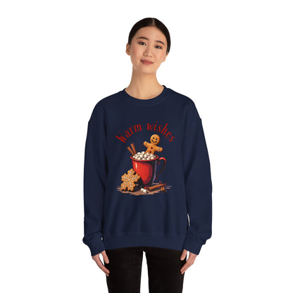 Crewneck Sweatshirt — "Warm Wishes" Hot Cocoa & Gingerbread Holiday Design