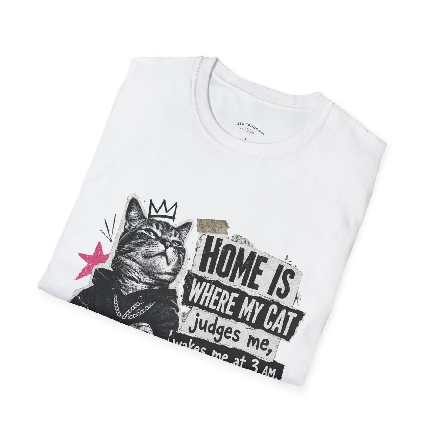 Cat T-Shirt — "Home Is Where My Cat Judges Me" Funny Graphic Tee