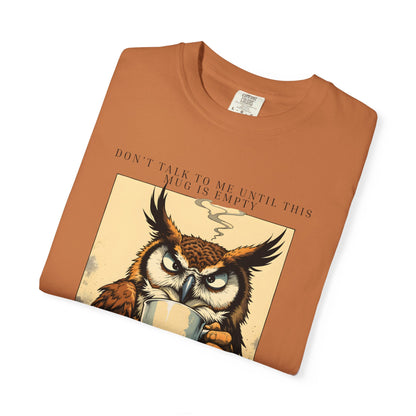 Coffee First Owl T-Shirt — Vintage Coffee Lover Graphic Tee