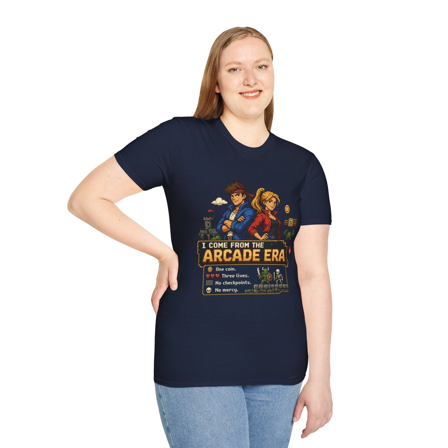 Retro Arcade Era T-Shirt — Pixel RPG Game Tribute