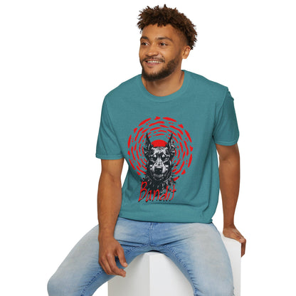 Doberman Graphic T-Shirt — Red Halo 'Bandit' Design