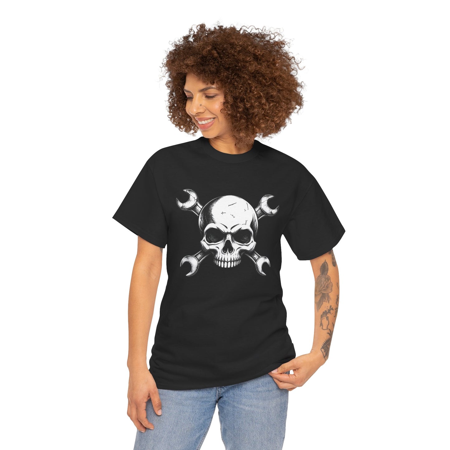 Mechanic Skull Tee — Wrench Crossbones Graphic T-Shirt