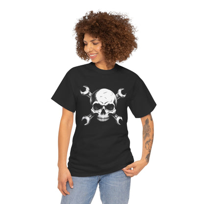 Mechanic Skull Tee — Wrench Crossbones Graphic T-Shirt