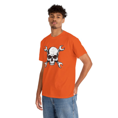 Mechanic Skull Tee — Wrench Crossbones Graphic T-Shirt
