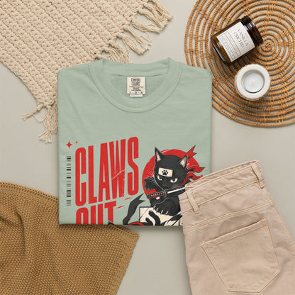 Claws Out Cat Graphic T-Shirt — Retro Ninja Kitties Tee