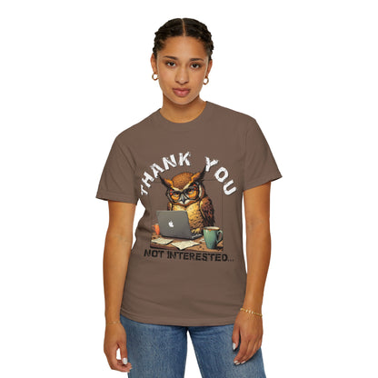 Owl 'Thank You, Not Interested' Graphic T-Shirt