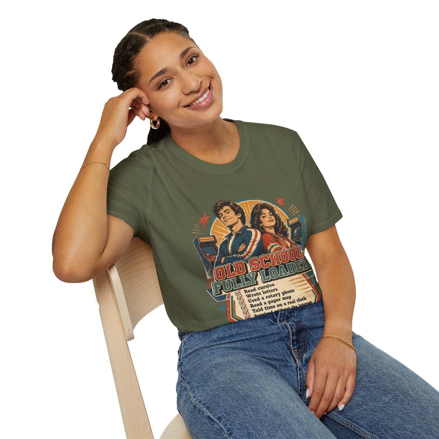 T-Shirt — Retro 'Old School' Arcade Couple Vintage Gamer Tee