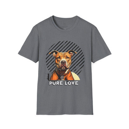 Pure Love Unisex Softstyle T-Shirt - Pitbull Design