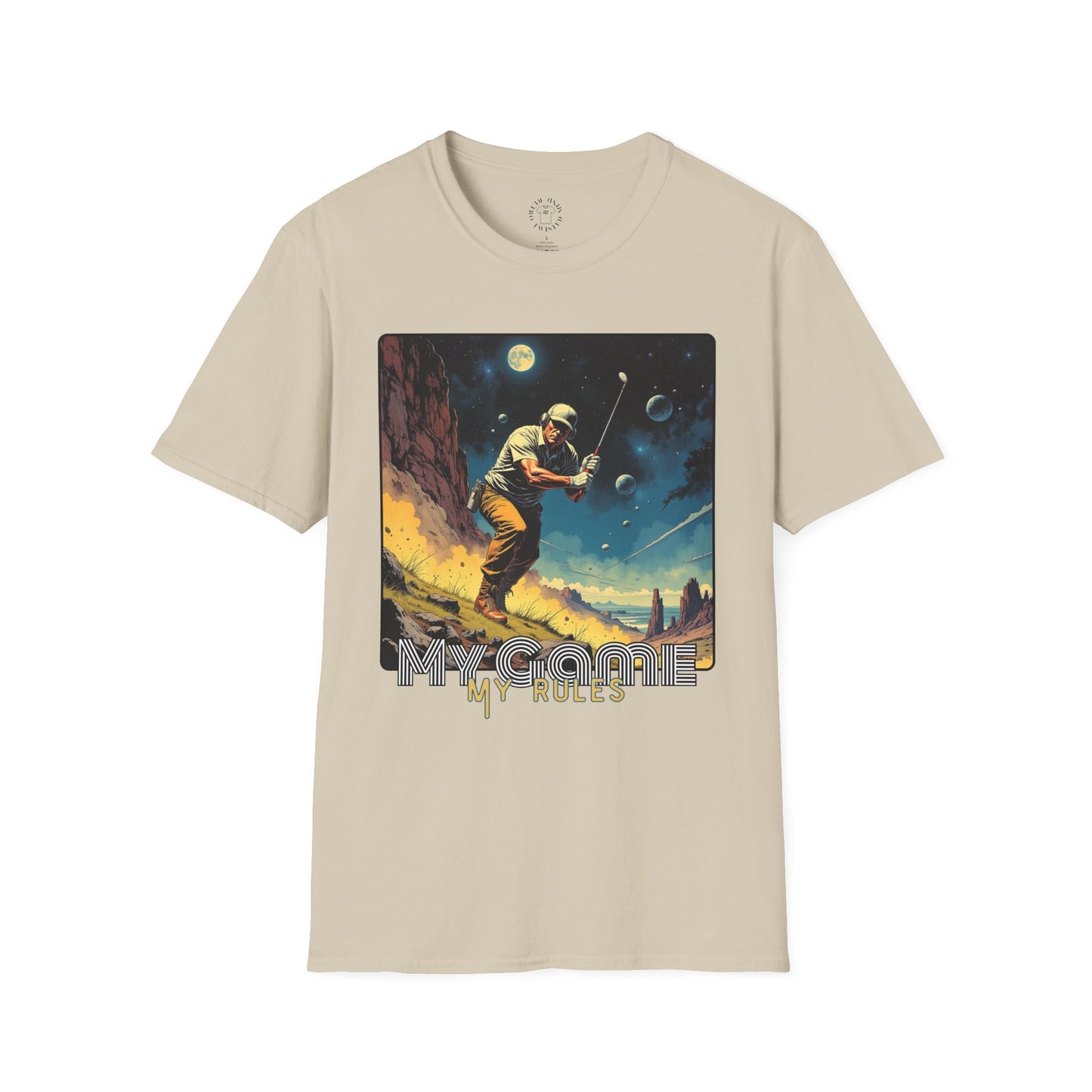 My Game, My Rules Unisex Softstyle T-Shirt - Retro Space Design, golf ,sport