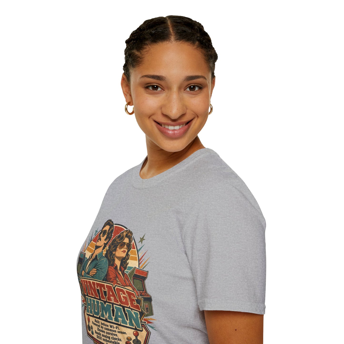 Vintage Human T-Shirt — Retro 70s Duo Graphic Tee