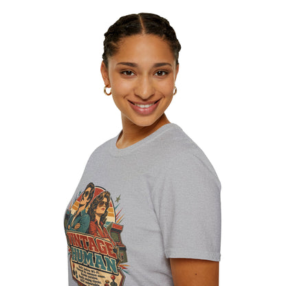 Vintage Human T-Shirt — Retro 70s Duo Graphic Tee