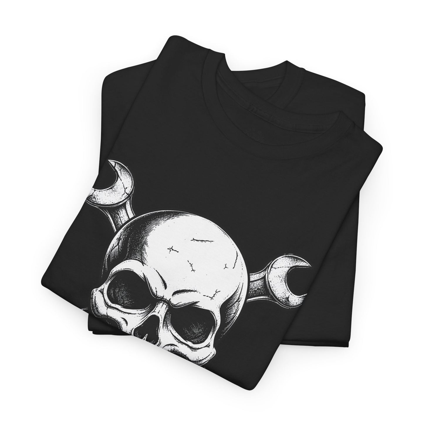 Mechanic Skull Tee — Wrench Crossbones Graphic T-Shirt