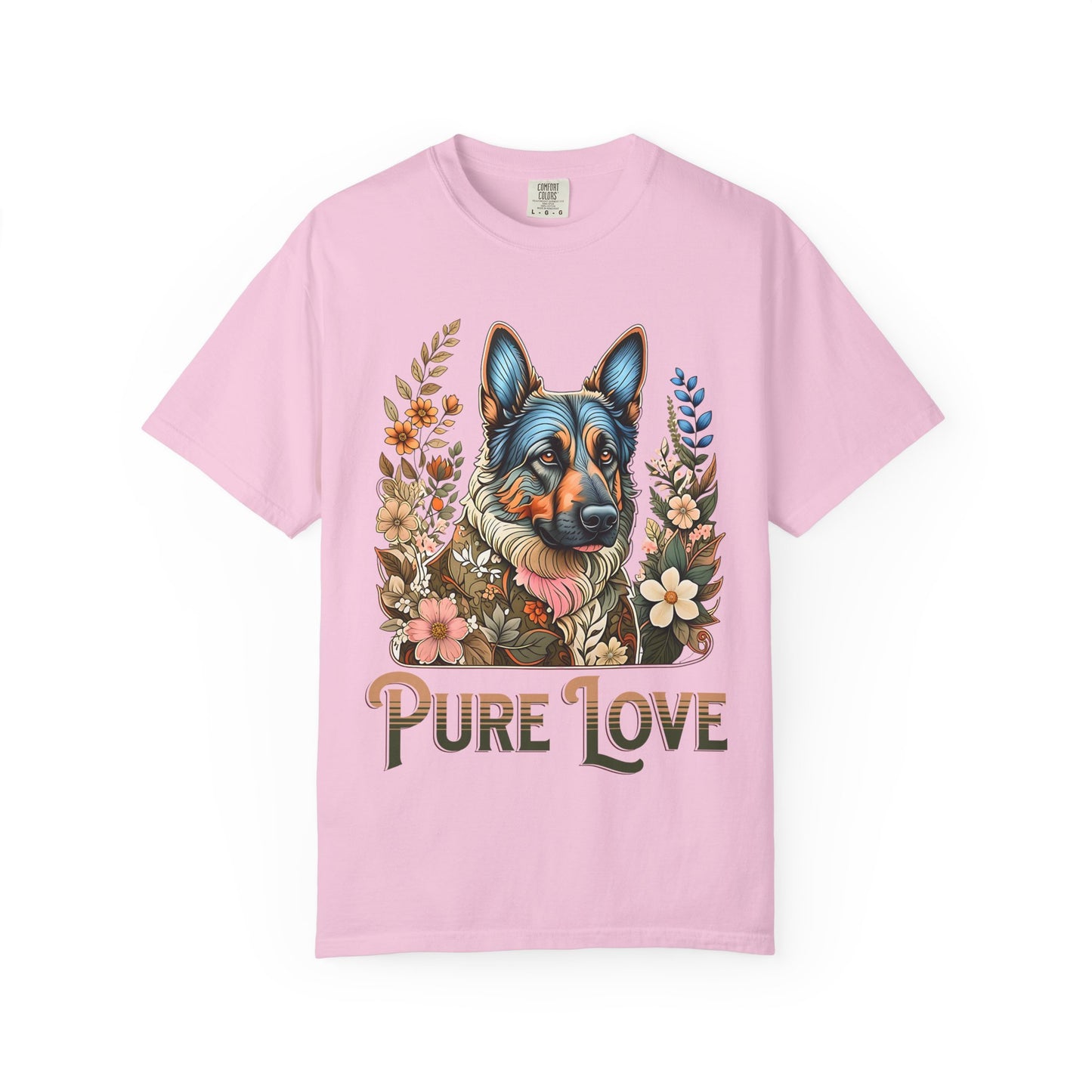 Pure Love Flower-Graphic T-Shirt for Dog Lovers