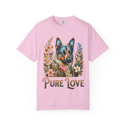 Pure Love Flower-Graphic T-Shirt for Dog Lovers