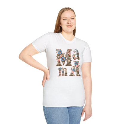 Floral Mama Unisex T-Shirt, Softstyle Tee, Casual Wear, Gift for Mother day,mama