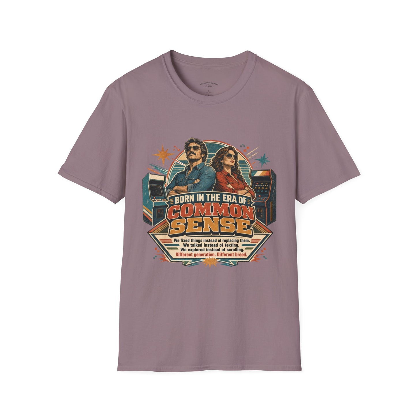 Born in the Era of Common Sense T-Shirt — Retro 70s Vintage Political Graphic Tee
