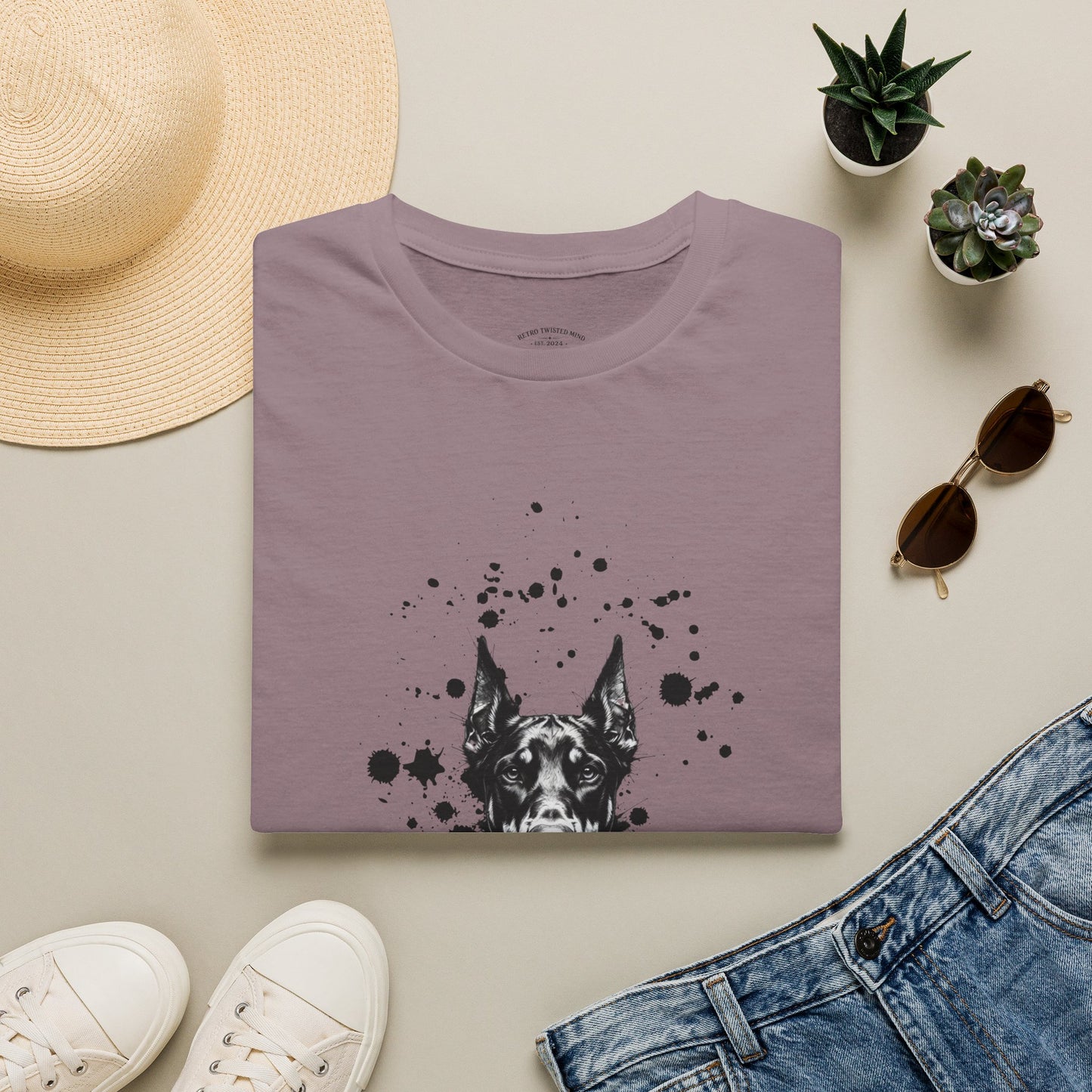 Doberman Ink Splatter T-Shirt