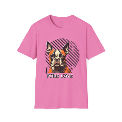 Pure Love French Bulldog T-Shirt | Unisex Softstyle Tee for Dog Lovers