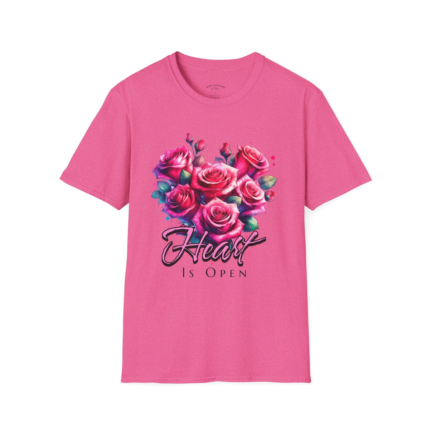 Floral Heart Open Unisex Softstyle T-Shirt.twisted.love