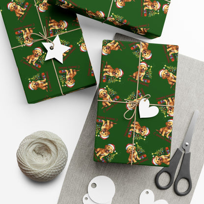 Gift Wrap Paper — Festive Gingerbread Dog Pattern (Holiday Wrapping)