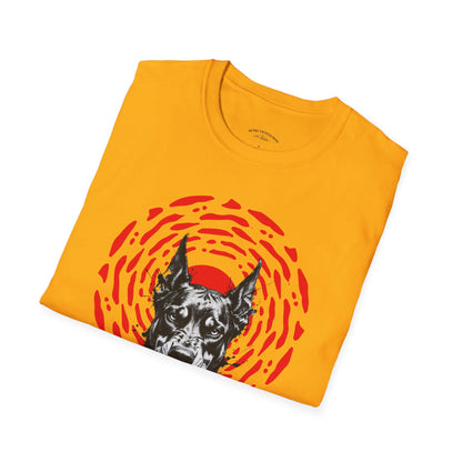 Doberman Graphic T-Shirt — Red Halo 'Bandit' Design