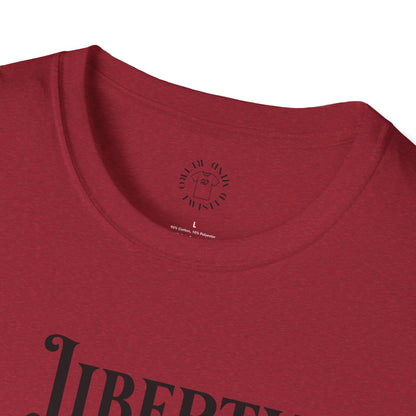 Liberty or Nothing Skull T-Shirt | Unisex Softstyle Tee for Independence Day & Patriotic Celebrations