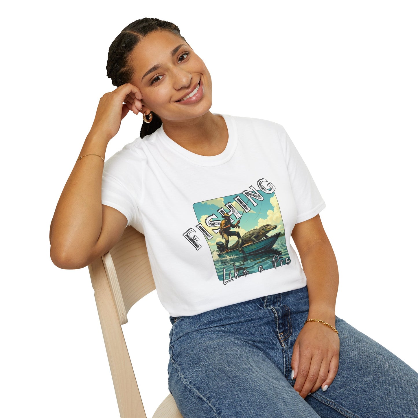 Fishing Like a Pro Unisex Softstyle T-Shirt - Perfect Gift for Anglers,gator,sport