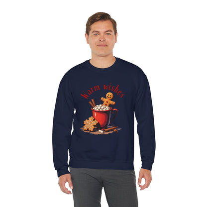 Crewneck Sweatshirt — "Warm Wishes" Hot Cocoa & Gingerbread Holiday Design