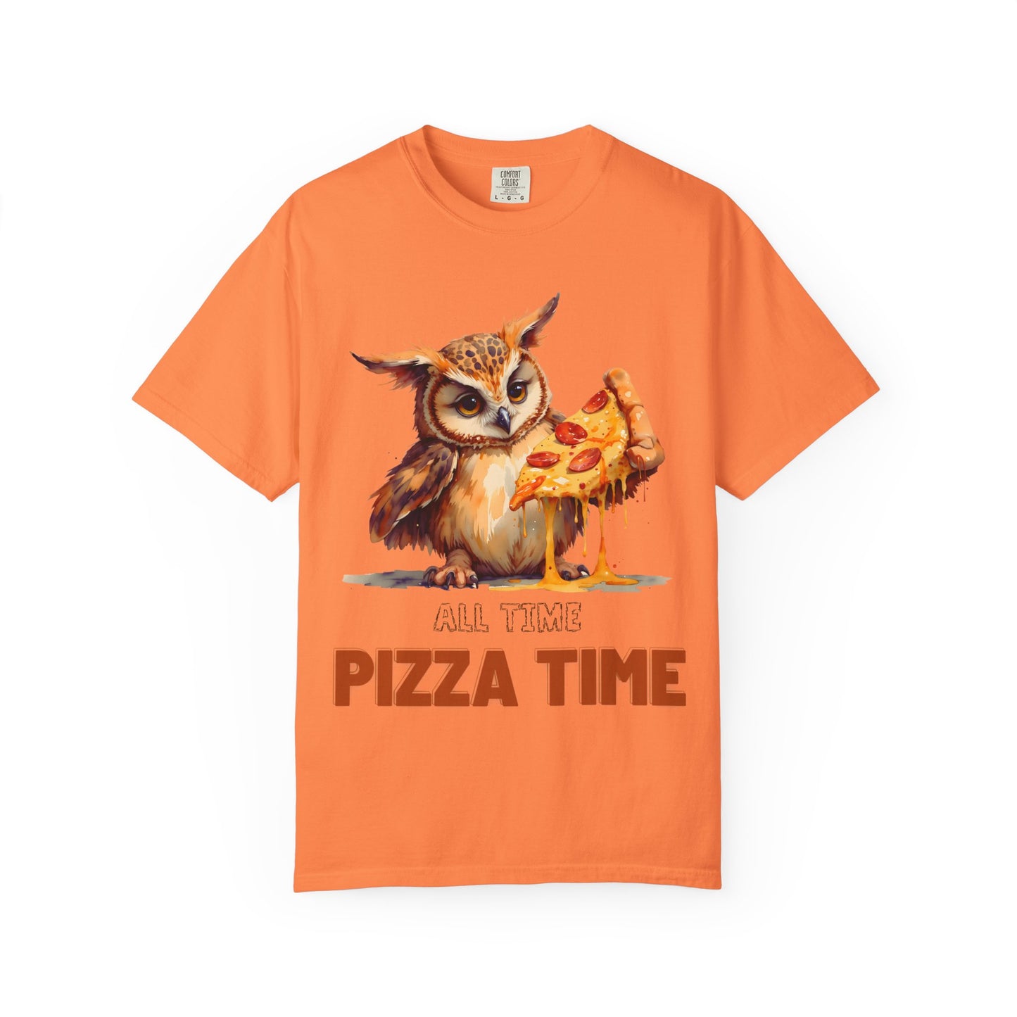 Pizza Time Owl T-Shirt — Cute Owl Eating Pizza Graphic Tee