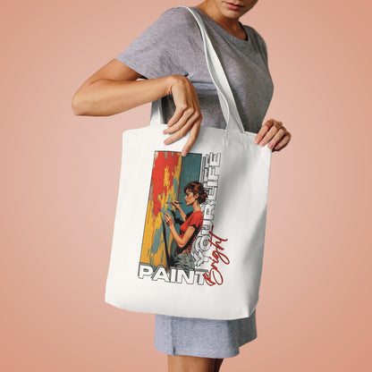 Creative Cotton Tote Bag - "Paint Your Life Bright" Design,