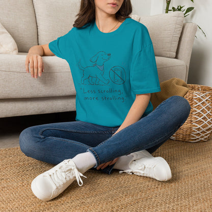 Less Scrolling, More Strolling Dog T-Shirt
