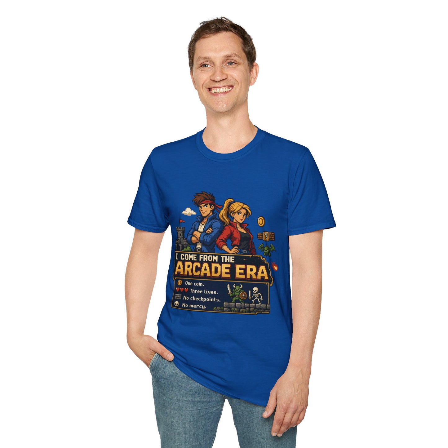 Retro Arcade Era T-Shirt — Pixel RPG Game Tribute