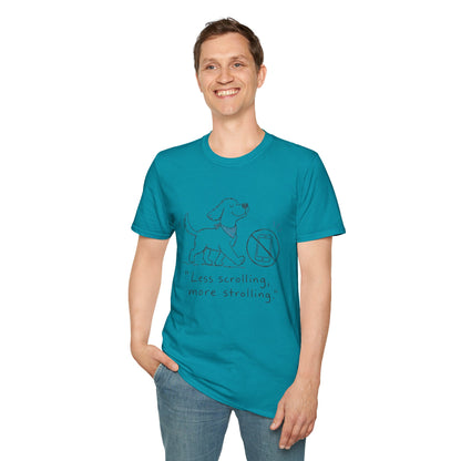 Less Scrolling, More Strolling Dog T-Shirt