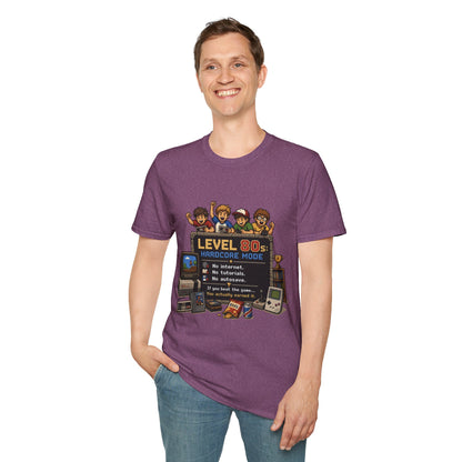 80s Level Up T-Shirt — 'Level 80s: Hardcore Mode' Retro Gaming Tee