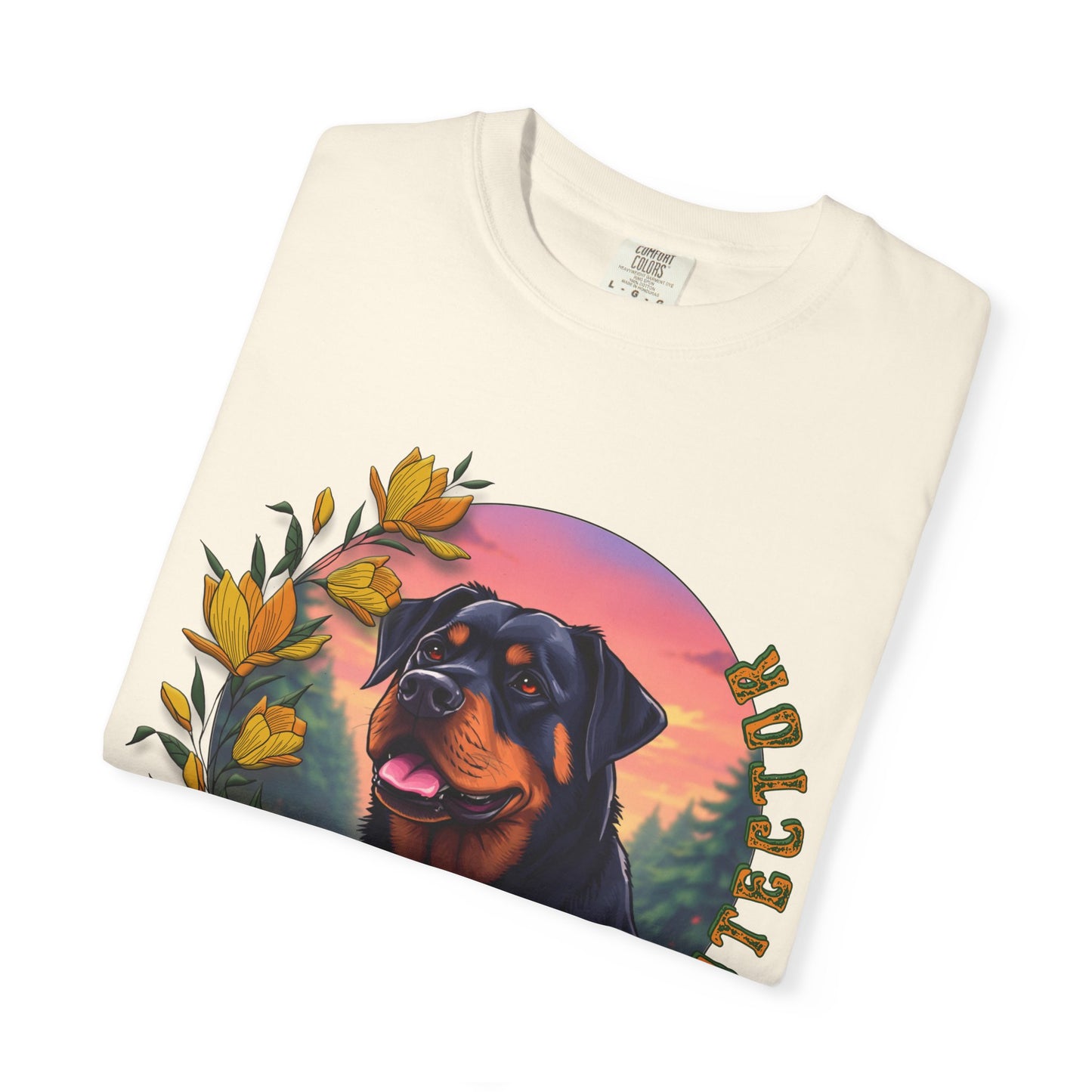 Gentle Protection Unisex Garment-Dyed T-shirt | Dog Lover Gift | Floral Design