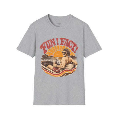 Retro 'FUN! FACT!' Surf Tee — Vintage Sunset Beach Graphic T-Shirt