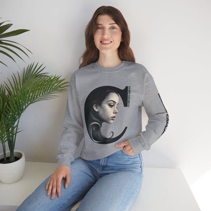 Letter C,Stylish Artistic Sweatshirt, Trendy Crewneck, Graphic Sweater, Cozy Unisex Top, Unique Gift for Art Lovers, Everyday Comfort