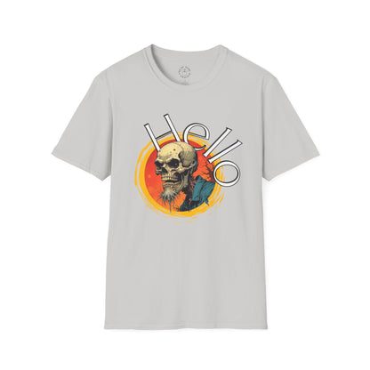 Hello Skull Graphic Unisex Softstyle T-Shirt - Edgy Streetwear Tee,scull