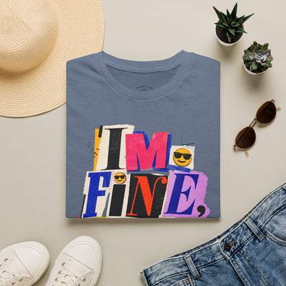 T-Shirt — "I'M FINE, THANK YOU" Retro Collage Graphic Tee