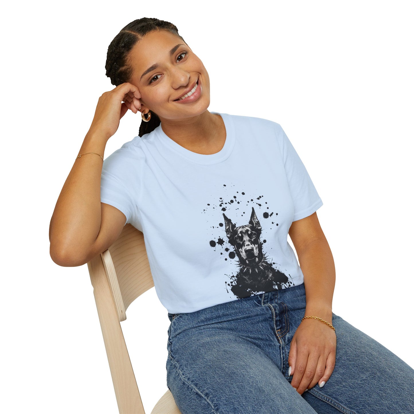 Doberman Ink Splatter T-Shirt