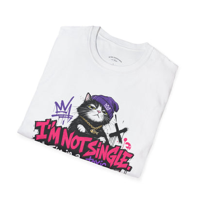 T‑Shirt — “I’m Not Single: I’m in a Toxic Relationship with a Cat” Graphic Tee