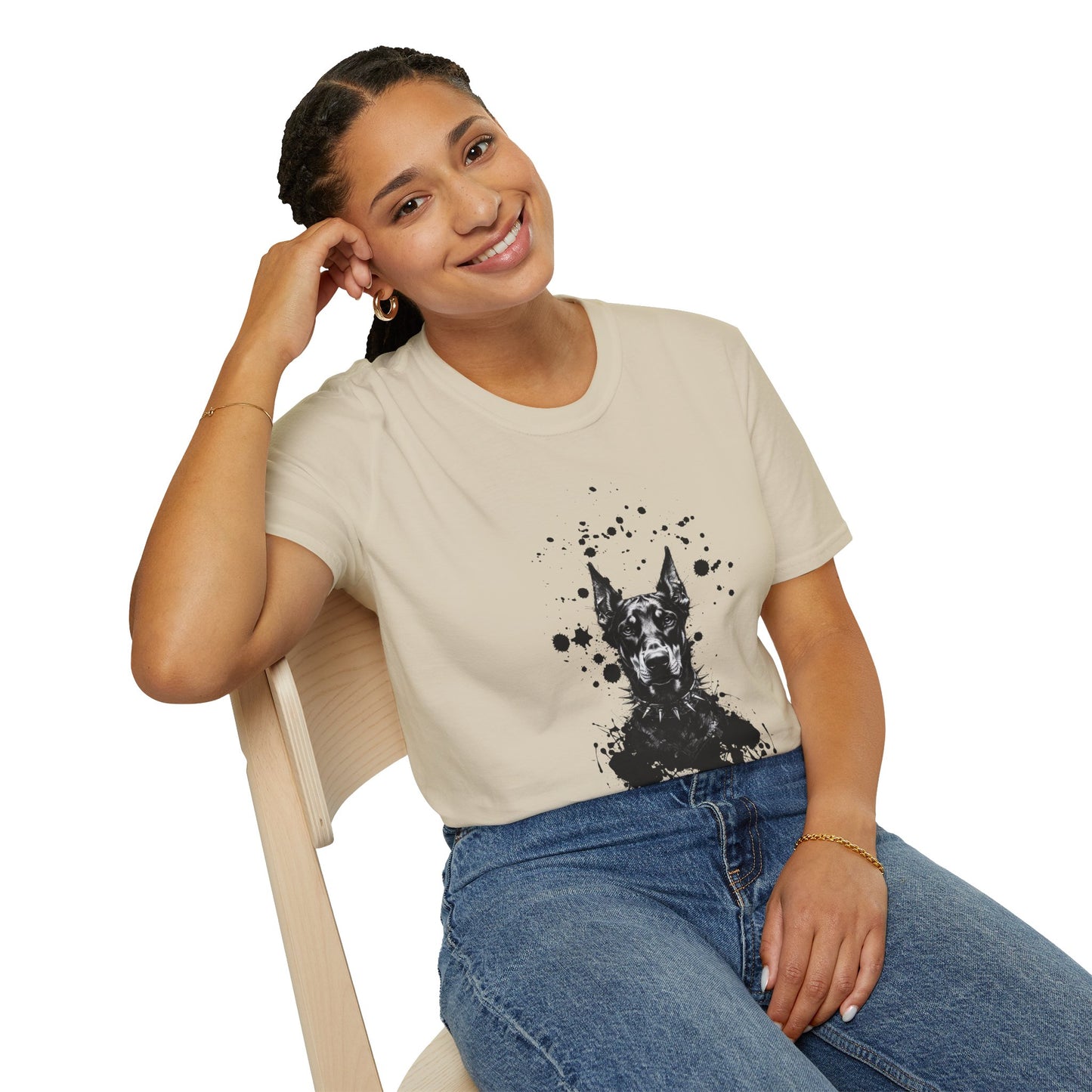 Doberman Ink Splatter T-Shirt