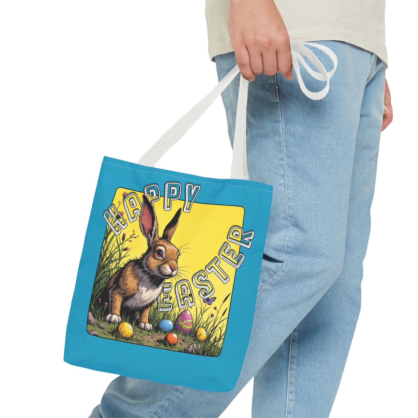 Happy Easter Tote Bag - Vibrant Bunny Design for Spring Celebrations, Easter bunny