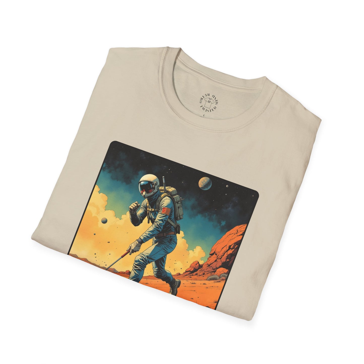 Vintage Space Explorer T-Shirt - 'My Game My Rules' golf, moon,sport