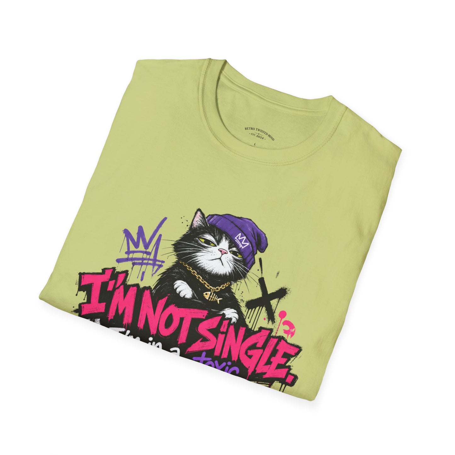 T‑Shirt — “I’m Not Single: I’m in a Toxic Relationship with a Cat” Graphic Tee