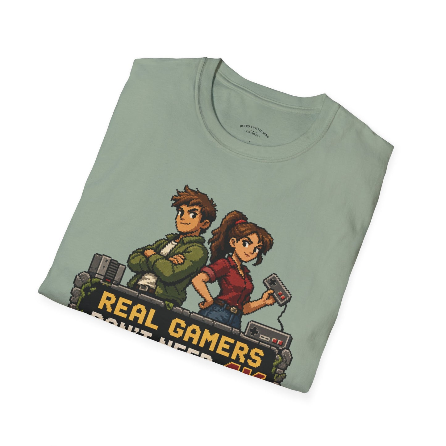 T-Shirt — Retro Pixel 'Real Gamers Don't Need 4K' Graphic Tee