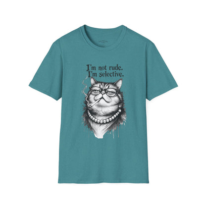 Cat Graphic T‑Shirt — "I'm Not Rude, I'm Selective" Funny Cat Tee
