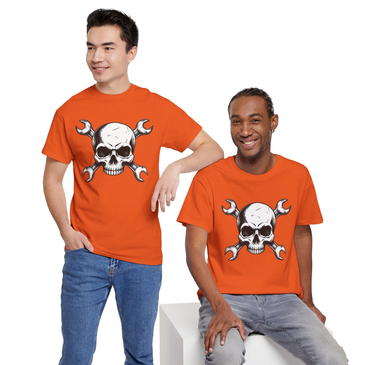 Mechanic Skull Tee — Wrench Crossbones Graphic T-Shirt