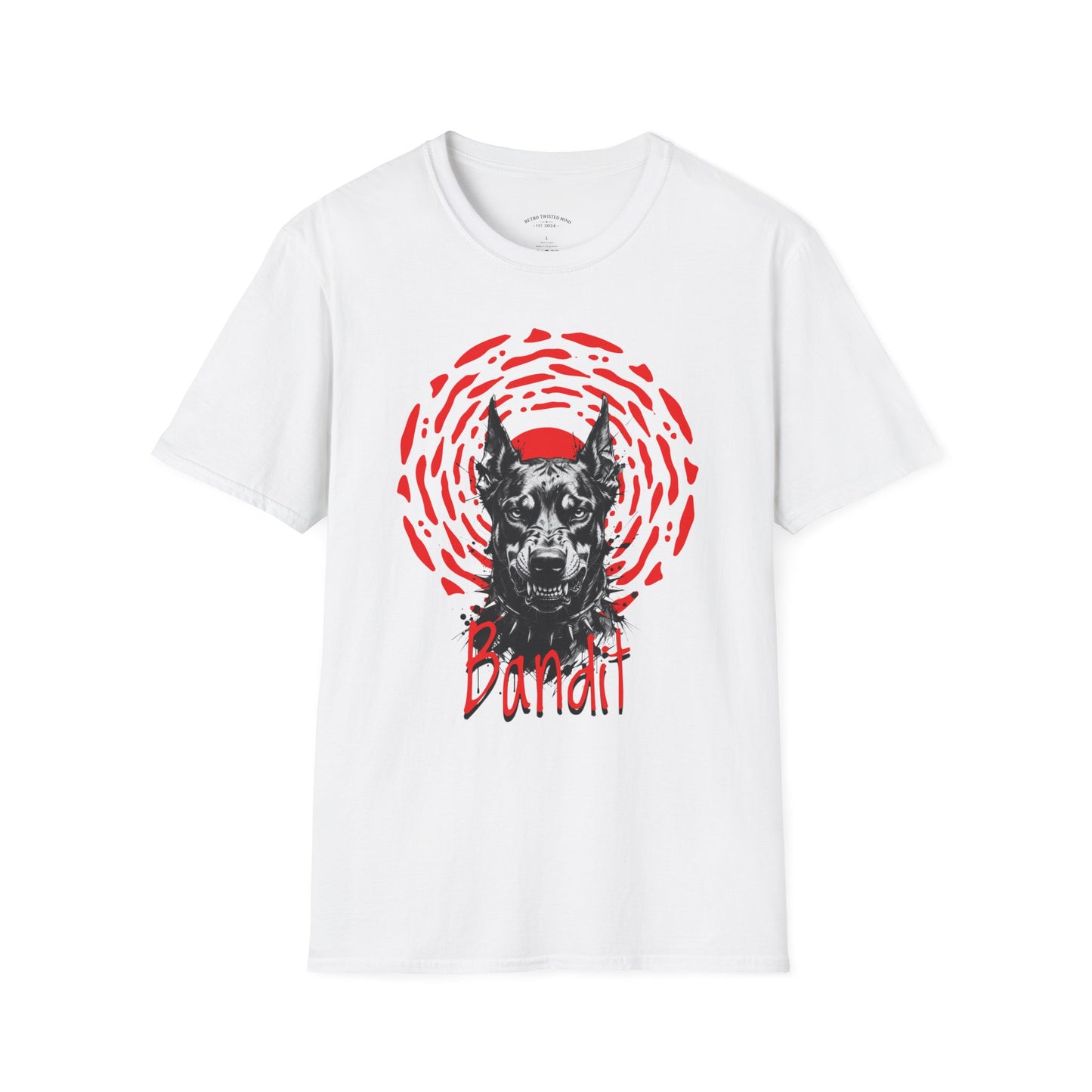 Doberman Graphic T-Shirt — Red Halo 'Bandit' Design
